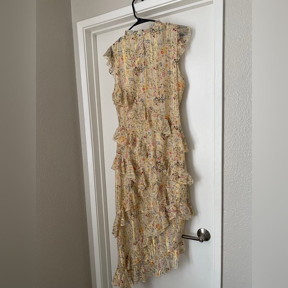 Asymmetrical Ruffle Floral Dress - Picture 8 of 10